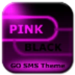 Logo of GO SMS Pink Black Neon Theme android Application 